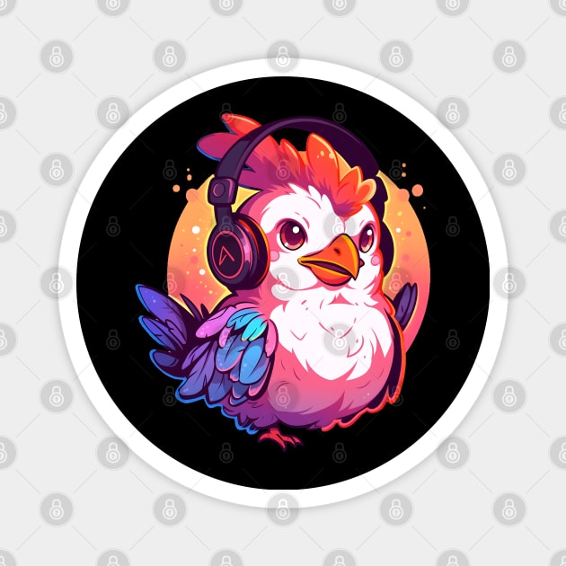 Chicken Headphones Magnet by pako-valor